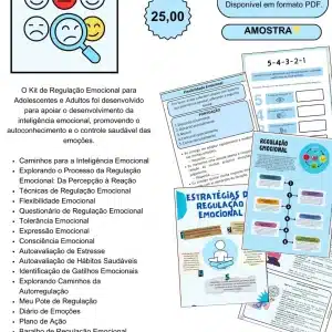 Kit Terapêutico Regulação Emocional para Adolescentes e Adultos – recursos psicológicos e psicoeducativos