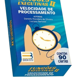 Caixa do baralho Funções Executivas II Velocidade de Processamento utilizada para treino cognitivo e reabilitação mental