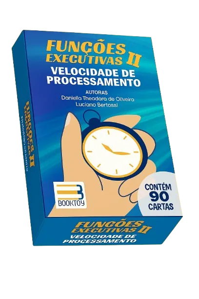 Caixa do baralho Funções Executivas II Velocidade de Processamento utilizada para treino cognitivo e reabilitação mental