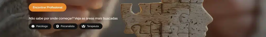 Seção da Central do Ser destacando as áreas mais buscadas, como psicólogo, psicanalista e terapeuta, para encontrar profissionais de saúde mental