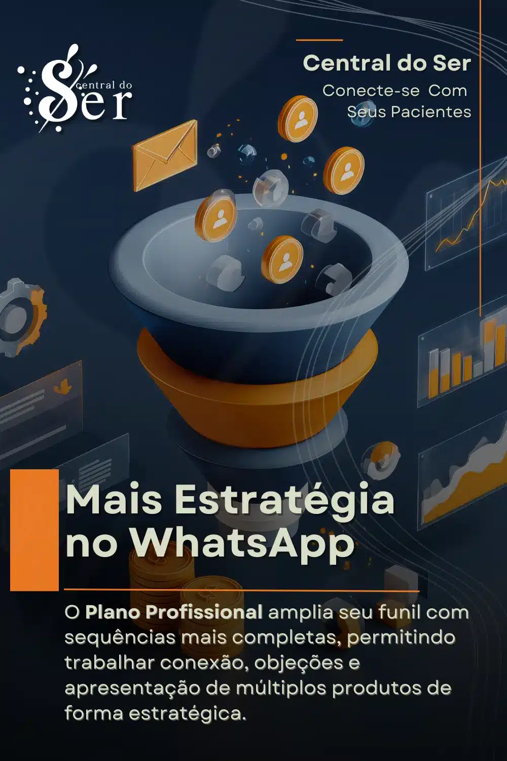 Funil de vendas no WhatsApp com sequências completas e automação avançada para conversão de leads no Plano Profissional da Central do Ser